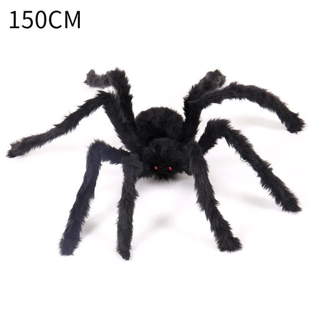 Araña negra gigante de felpa para decoración de Halloween, juguete gigante de Horror para interior y exterior, Casa Encantada, novedad