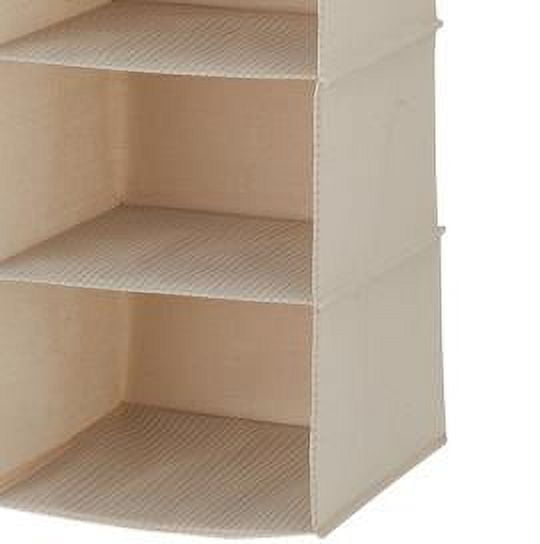 (4 pack) Mainstays Canvas 6-Shelf Hanging Closet Organizer for Shoes and Clothes, Beige