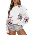 thumbnail image 1 of 50% de Rabais Liquidation Sweat-Shirt Surdimensionné pour Femmes 2023 Col Rond Imprimé Pull Ample à Capuche Manches Longues, 1 of 5