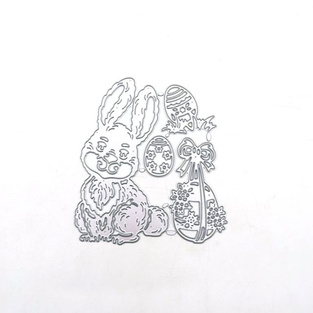 Troqueles de corte de acero al carbono con forma de huevo de conejito, bricolaje para hacer tarjetas, troqueles cortados, álbumes de papel, decoración artesanal (1 unidad)