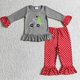 thumbnail image 1 of Ropa de dormir de algodón con bordado de Papá Noel para niña, conjunto de pantalones a cuadros, conjunto para niño de pijama de niño, 1 of 2