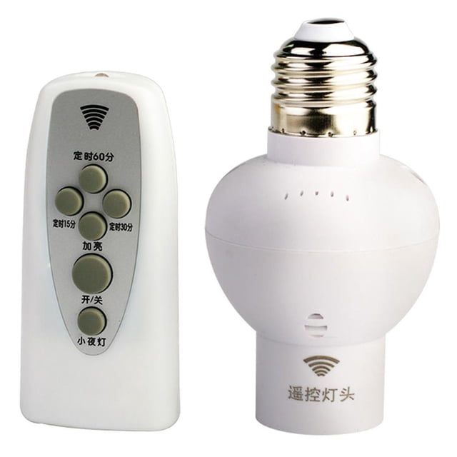 Portalámparas 220V Interruptor De Control Remoto De Radiofrecuencia Inalámbrico Inteligente Control Remoto Led Soporte De Lámpara De Ahorro De Energía Con Boca De Tornillo E27 Para Oficina Interior Yuarrent HA017718-00