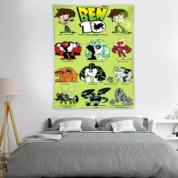 40×30 inch Tapestry for Ben 10 Bedroom Dorm wall hanging Poster Backgrounds Wall Art Decorations Kids Girls Teens Gifts Funny