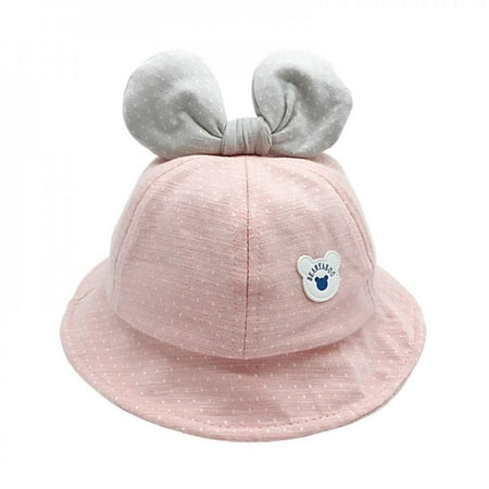 

Elaydool Autumn Baby Girls Toddler Cartoon Cute Bucket Hats Casual Caps With Bowknot Reversible Sun Headwear