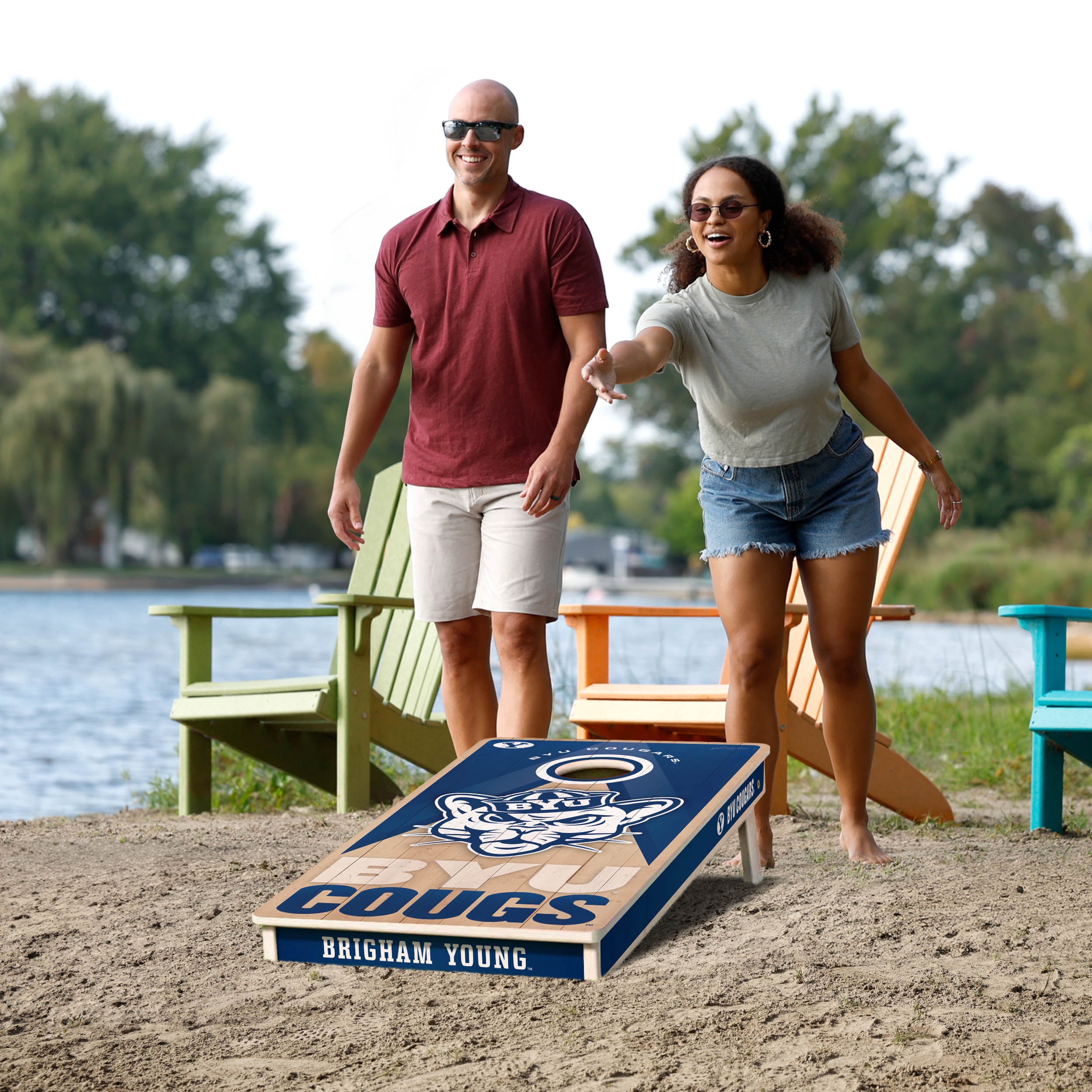 YouTheFan NCAA BYU Cougars 2X4 Slogan Series Cornhole NO BAGS