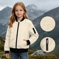 thumbnail image 2 of SDNall Girls Classic Full-Zip Coat, Water Resistant Windproof Contrast Casual Everyday Outerwear, Fall Winter School Outdoor Play Daily Coats for Girls 5-16 Years, 2 of 9