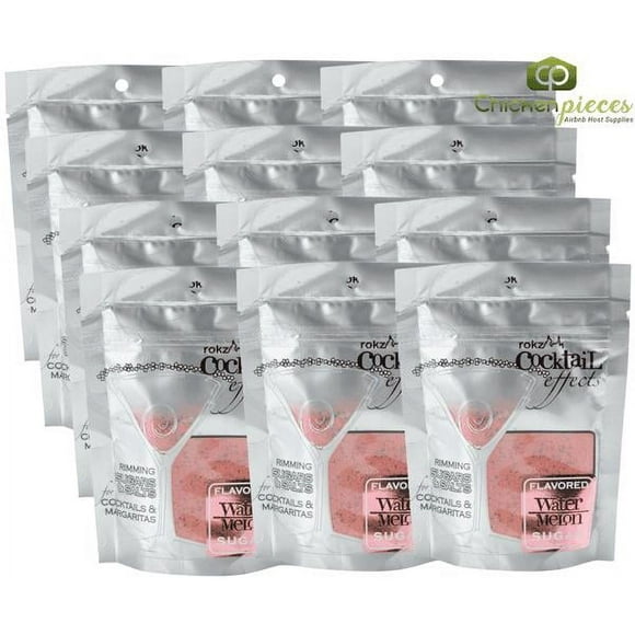 Rokz Sucre Garni pour Cocktail à la Melon D\'eau - Sac de 5 oz, Sucres Gastronomiques à la Saveur Juteuse de Melon D\'eau
