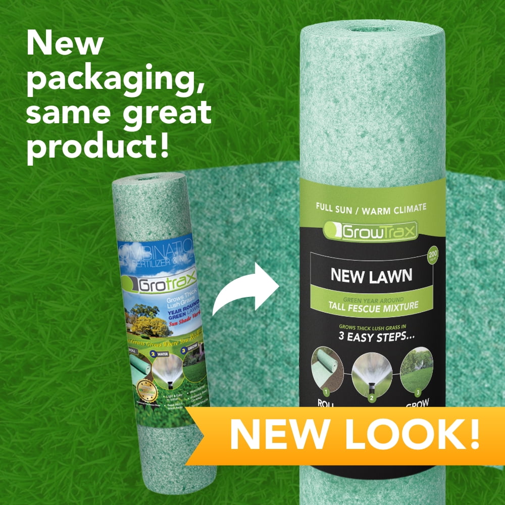 GrowTrax 50ft. x 2ft. Full Sun Bermuda Rye Mix Grass Seed, Fertilizer