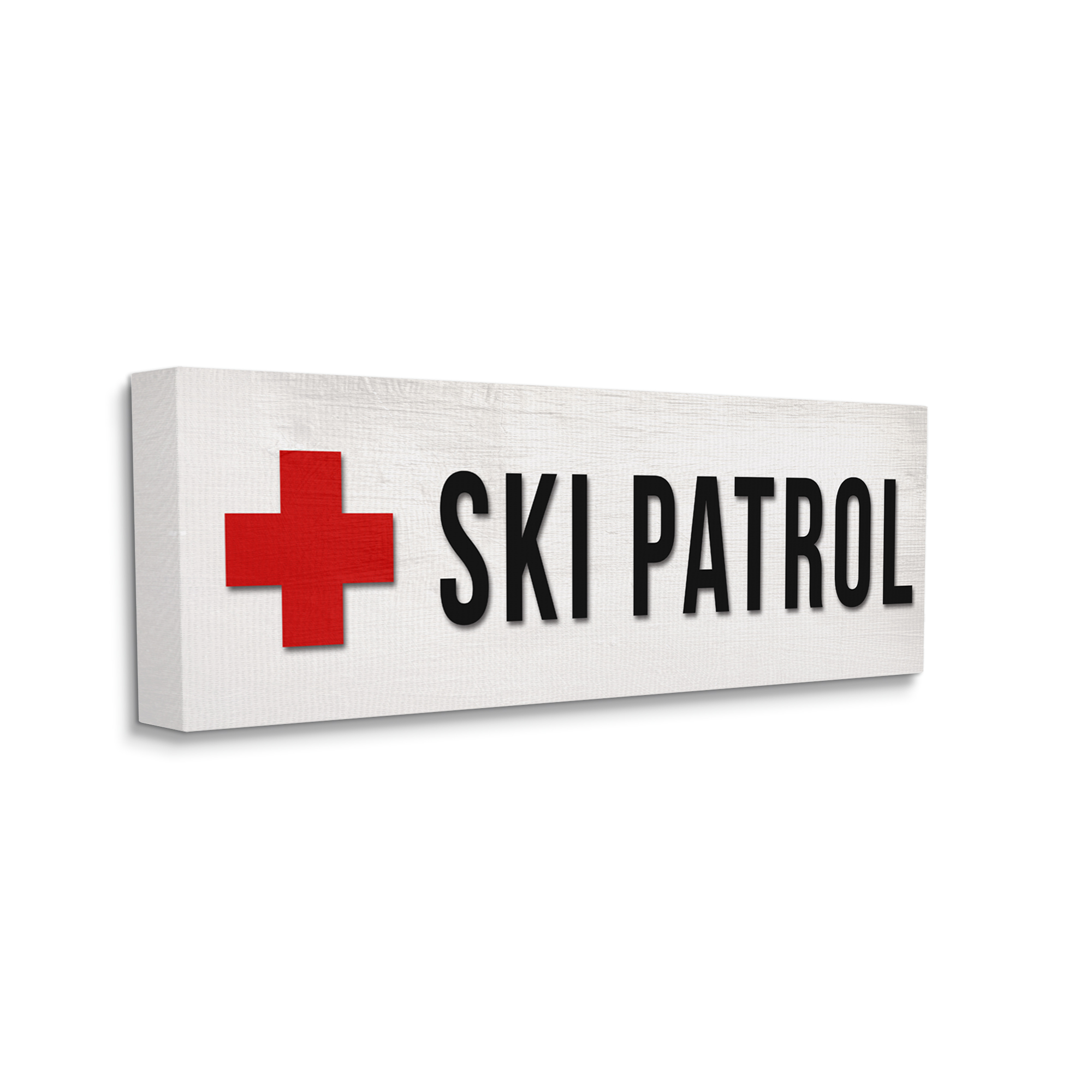 Stupell Industries Ski Patrol Red Cross Symbol Winter Mountain Sports, 24 x 10, Design by Daphne Polselli