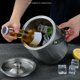 thumbnail image 5 of Cubitera de acero inoxidable con tapa, de bebida aislamiento de doble pared, asa de transporte cómoda para botella de vino, champán, cerveza 2L Baoblaze Cubeta de hielo, 5 of 8