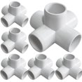 thumbnail image 1 of Paquete de 6 accesorios de PVC de 1 1/4, codo de 5 vías, accesorios de PVC para muebles resistentes SCH 40, tees de salida lateral de 5 vías, accesorios de tubería Conner para cobertizo de invernadero, 1 of 5