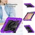thumbnail image 4 of Case for iPad Mini 7 A17 Pro 2024/Mini 6 2021 8.3 Inch 7th/6th Gen with Screen Protector, 360 Degree Rotating Kickstand Hand Strap Shockproof Cover with Shoulder Strap, Purple, 4 of 7