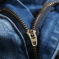 thumbnail image 6 of USNSM Men's Jeans Trendy Casual Punk Style Ripped Holes Skinny Denim Pants Button Zipper Straight Leg Trousers with Pockets Blue M, 6 of 8