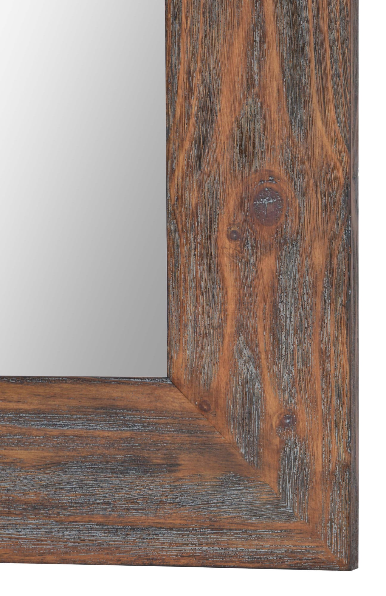 Clayton Chunky Wood Frame Mirror - 40 x 80 - Rustic Pine