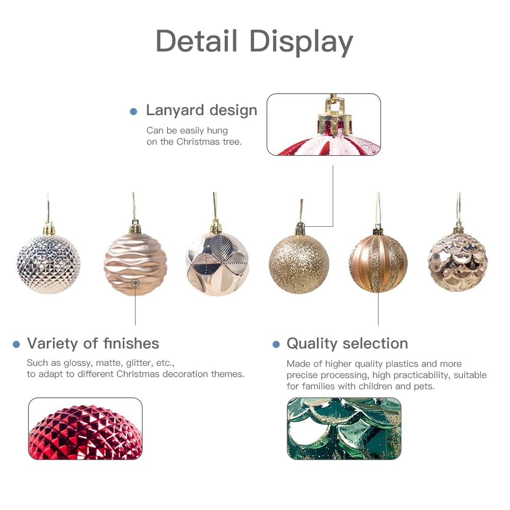 Kepooman Holiday Ball Shatterproof Hanging Tree Ornament Set Holiday Tree Ornaments12Pcs Holiday Ball Decoration Set, Gold Kepooman Holiday Ball Shatterproof Hanging Tree Ornament Set Holiday Tree Ornaments12Pcs Holiday Ball Decoration Set, Gold
