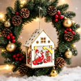 thumbnail image 2 of Zynviq Green Interior House Santa and Tree Scene Lighted Wooden House for Christmas Village, 2 of 6