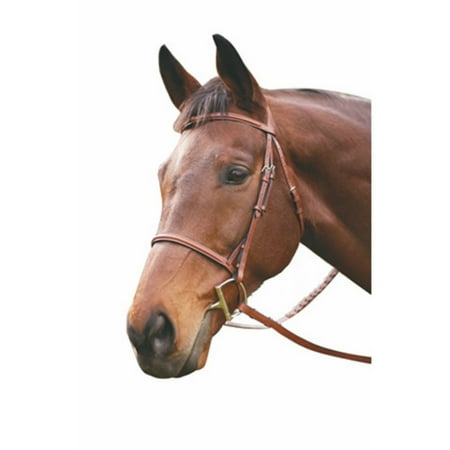 Plain Raised Snaffle Bridle - Henri de Rivel HDR Adv Plain Raised Snaffle Leather Bridle with Laced Reins