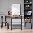 thumbnail image 2 of Ktaxon Modern Dining Table Set for 2, Breakfast Dining Room Set with 2 Chairs Kitchen Table and Chairs Set, Black Brown, 2 of 9