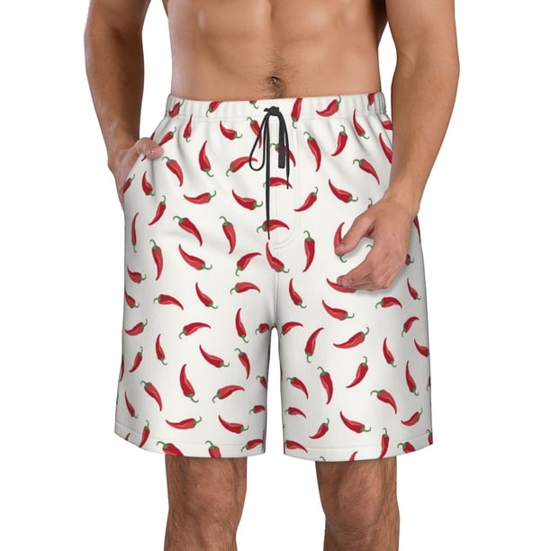 Fotbe Chili Trajes de Baño Estampados para Hombre, Shorts de Verano de Secado Rápido, Ropa de Playa, Bañadores-Large