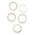 thumbnail image 3 of Time and Tru Women's Embellished Gold Tone Metal Ring Set, 5-Piece, 3 of 3
