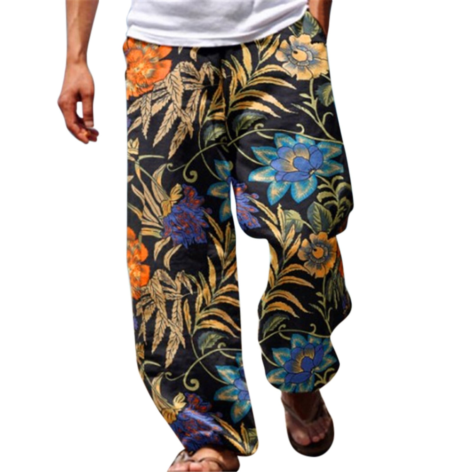 xinqinghao lounge pants mens pants casual versatile all print loose ...