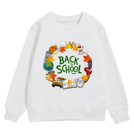 

Back To School Season Girls Sweatshirt Winter Fashion Long Sleeve Warm Comfortable Top Cartoon Printing Daily Wear Kids Clothes Boys 2-7 Kids Sweaters Boys Hoodies for Baby Boy 18 Months Toddler Girl