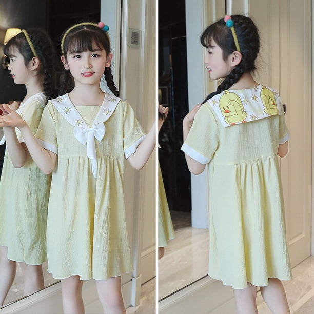 Camisón de Disney StellaLou para niñas, novedad de verano, ropa de aire acondicionado de manga corta, ropa de hogar de estilo fino, pijama para niños, altura 125-135cm Gao Jinjia LED
