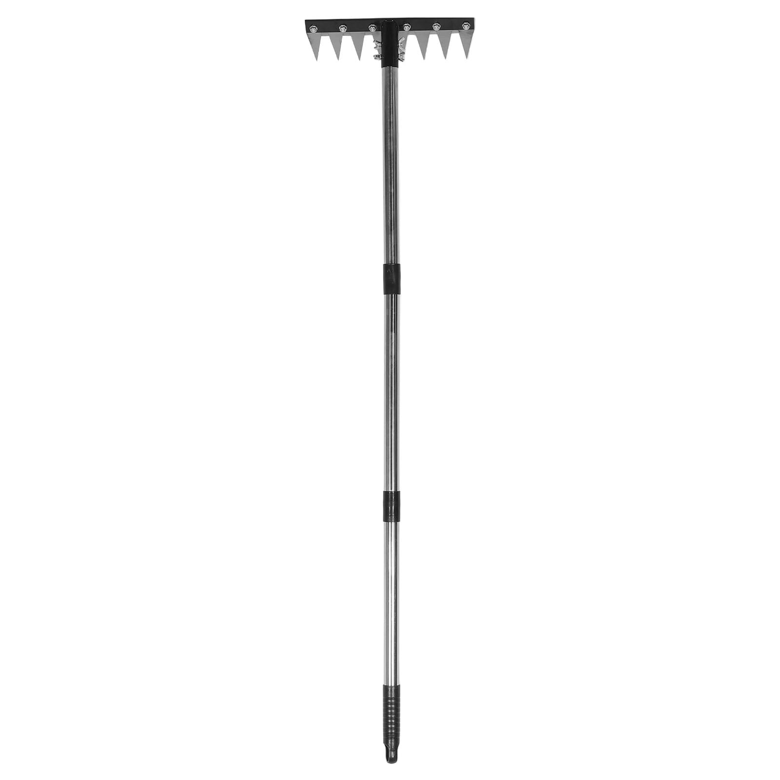 COOPHYA Iron Garden Rake with Wide Spacing for Heavy Duty Soil Loosening and Yard Maintenance