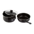 thumbnail image 2 of Gibson 7 Piece Carbon Steel Nonstick Pots and Pans Cookware Set with Lids, Black, 2 of 3