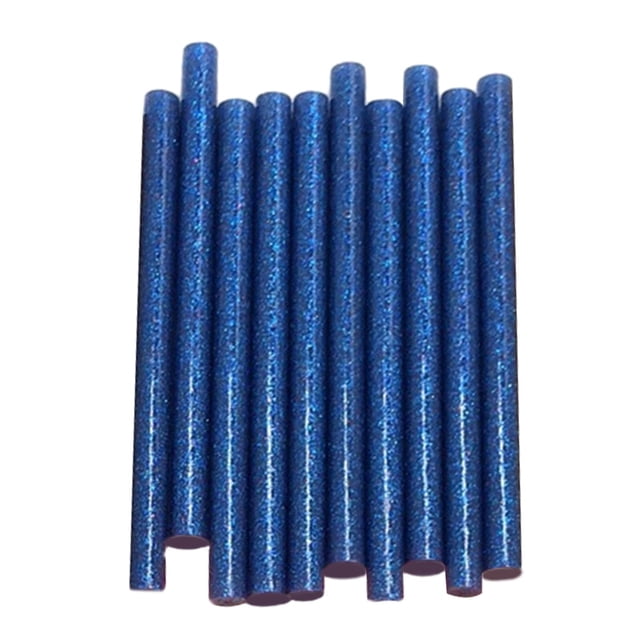 10 Pcs Bâtons de Colle Chaude, Bâtons de Colle Chaude, 7mm, Paillettes Colorées Bleu Chaud