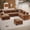 Brown, variant on ZX Design 121.2" L-Shaped 6-Seat Modular Sectional Sofa with Matching Ottoman, Cup Holders and USB Charging for Living Room