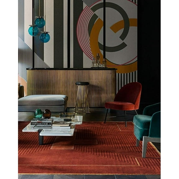 Premium Handmade Rug with Linear Patterns made with High Quality Wool Best Suites in your Living Room