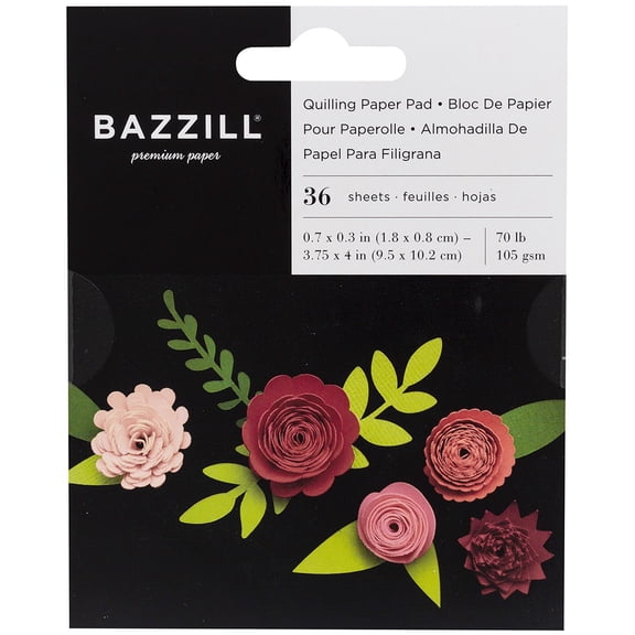 Bazzill Quilling Paper Pad 36/Pkg-Rosey