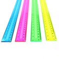 thumbnail image 1 of Durable Clear Plastic for School, Home & Office, Assorted Colors Shatterproof 12 Inch Rulers, Pack of 4, 1 of 3