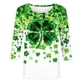 thumbnail image 4 of Womens 3/4 Sleeve Tops Dressy Casual St Patrick's Day Print T Shirt Top Blouse Tee Shirt For Holiday Festival Party Celebration Tunics Trendy Clothing, 4 of 4
