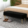 thumbnail image 6 of Furniliving Modern Entryway  Bench Shoe Ottoman Bench Upholstered Bedroom Bench , Black, 6 of 11