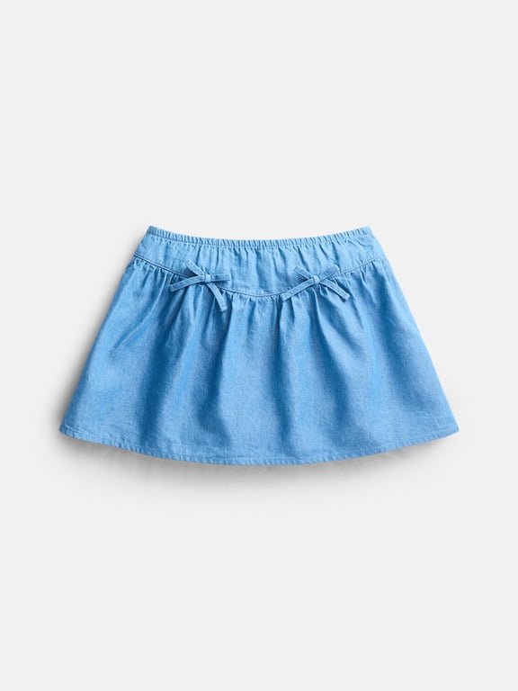 Girls Denim Bow Skort, Sizes 4-18
