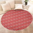 thumbnail image 4 of Red Christmas Folk Pattern Round Blanket,Comfortable Soft Flannel Throw Blanket,All Season,Warm Lightweight Blankets for Sofa Bed Couch Living Room Chair 47"x47", 4 of 5