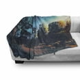 thumbnail image 3 of Fantasy Soft Flannel Fleece Throw Blanket, Enchanted Night with Stars and Aurora Borealis in Sky Above Mystic Road, Cozy Plush for Indoor and Outdoor Use, 70" x 90", Multicolor, by Ambesonne, 3 of 6