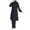 Black, variant on Elegant Women's Long Sleeve Abaya Set Casual Button Down Shirt and Pants Dubai Outfit