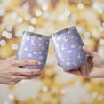thumbnail image 2 of 12oz Stemless Wine Tumblers Purple Cartoon Unicorn Rainbow Cloud Star Vacuum Insulated Stainless Steel Travel Tumbler Cups Mug with Lid and Straw for Champaign,Cocktail,Beer with Cleaning Brush, 2 of 5