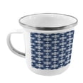 thumbnail image 2 of Blue Steel Camping Mug, Checkered Pattern with Abstract Spring Blossoms Folkloric Holland Cultural Pattern, Printed Thermal Cup for Camping and Outdoor Activities, by Ambesonne, 2 of 2
