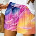 thumbnail image 2 of ZQUUVOU Women's Shorts Summer Drawstring Boho Printed Casual Pants Pocket（B-Multicolor,S）, 2 of 5