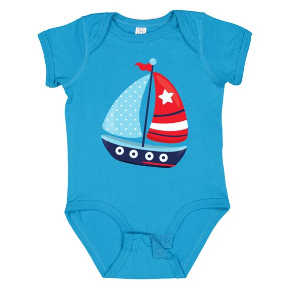 Inktastic Sailing Boat, Sailor, Sailing, Sails, Boat, Ship Boys Baby Bodysuit