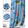 thumbnail image 3 of Desert Landscape Blackout Curtains for Bedroom Living Room Darkening Curtains 90 Inch Cute Camels Palm Trees Houses Leaves Blue Black Out Window Curtain Privacy Window Treatment Drapes 52"x90"x2, 3 of 9