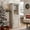 White, variant on CKEASEAN 65" H Tall Narrow Bookcase with Tempered Glass Door and Drawer - Elegant Freestanding Pantry Cabinet for Living Room and Office