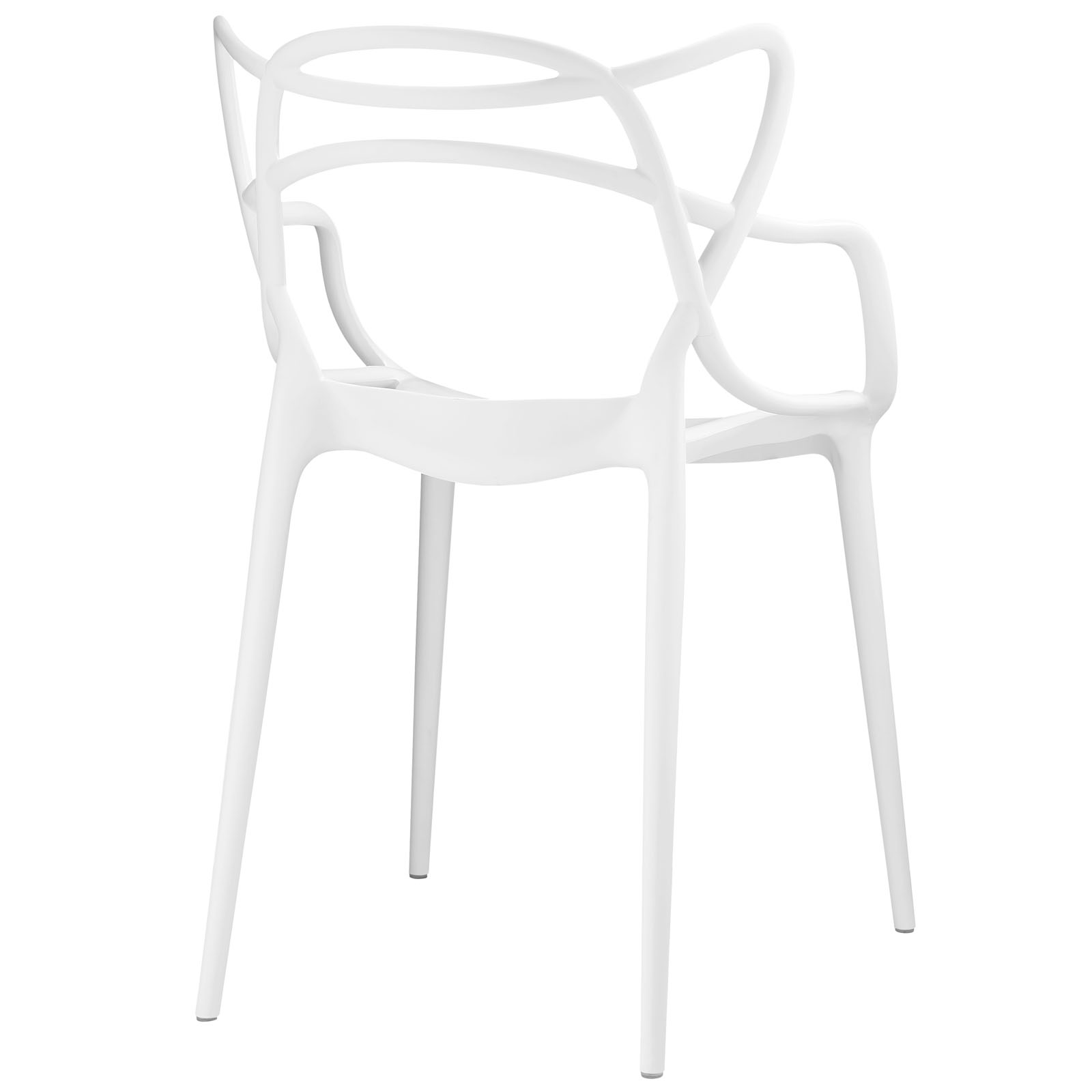 Modern Contemporary Urban Design Outdoor Kitchen Room Dining Chair Set ( Set of 4), White, Plastic - image 4 of 4