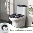 thumbnail image 4 of COEQINE Toilet Lid Dust Cover Set Machine Washable Elastic Bottom Breathable Toilet Cover 2 Piece Set for Indoor Decoration, Hummingbird Lavender Leaf Black, 4 of 7