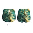 thumbnail image 3 of Rateoe Turquoise Golden Swirl Printed 2 in 1 Women's Workout Shorts for Athletic Gym Running Shorts with Phone Pockets-Large, 3 of 7