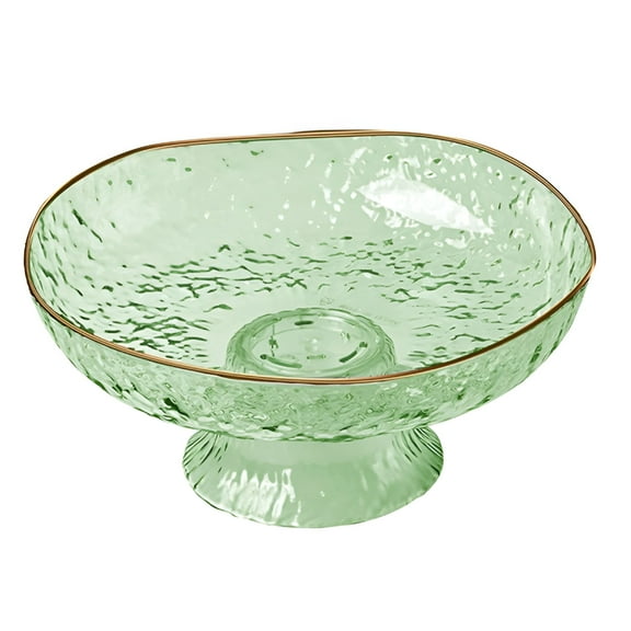 ACDANC Glass Fruit Bowl,Footed Fruit Bowls,Decorative Fruit Basket for Kitchen Counter,Table Countertop,Home Decor,Fruit and Vegetable Holder (Green)